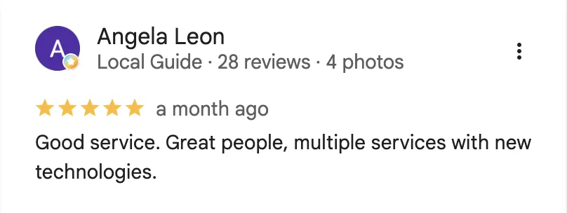 Real Google review screenshot