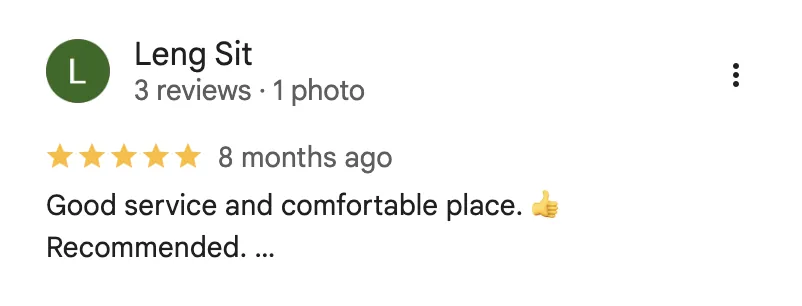 Real Google review screenshot