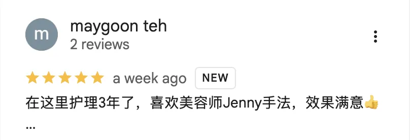 Real Google review screenshot