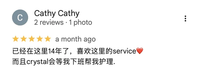 Real Google review screenshot