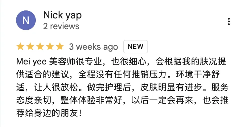 Real Google review screenshot
