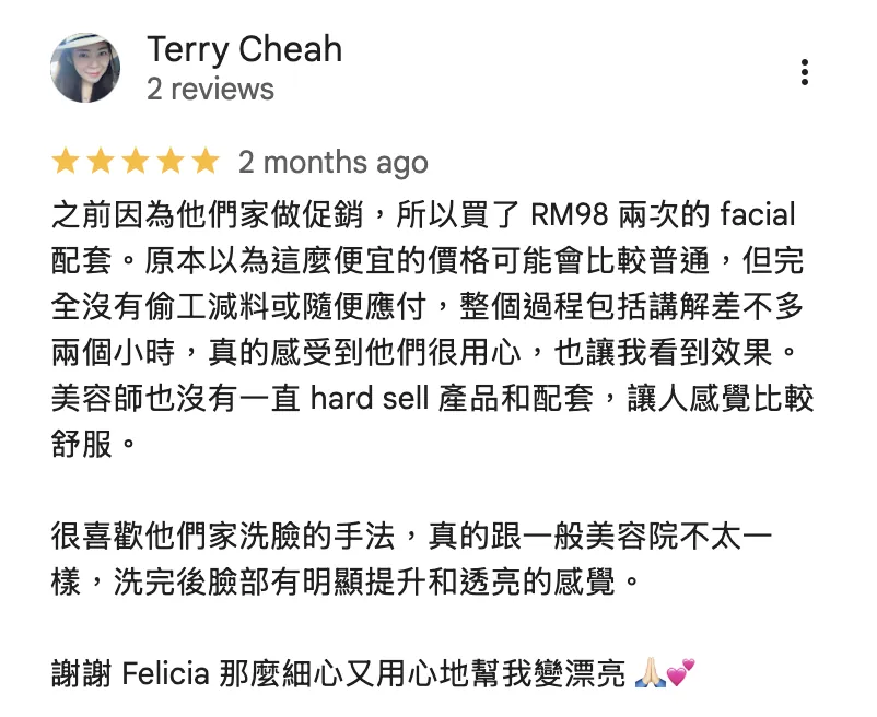 Real Google review screenshot